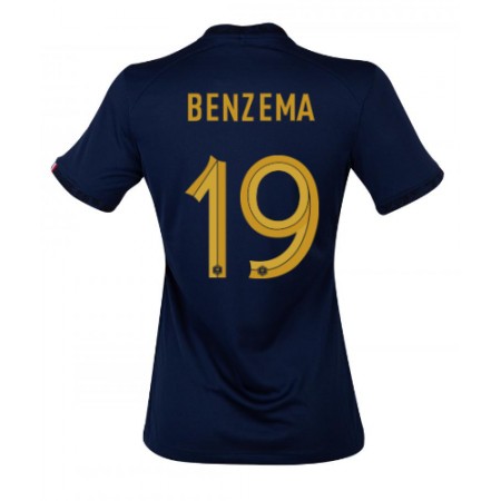 Frankrig Karim Benzema 19 Kvinde Hjemme VM 2022 - Fodboldtrøjer (S/S)
